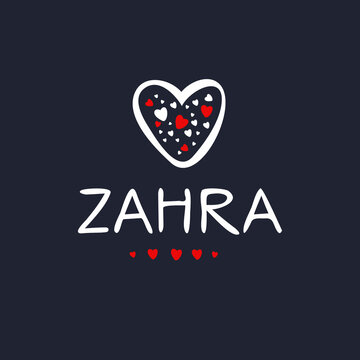 Creative (Zahra) name, Vector illustration.