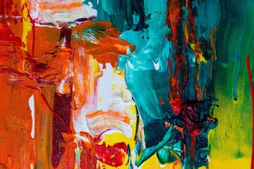 colorful abstract acrylic painting on canvas