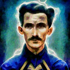 Nikola Tesla Illuminated background Nicola Tesla