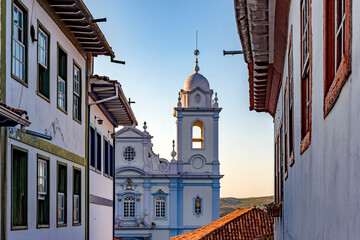 Details of the colonial architecture of the historic city of Diamantina in Minas Gerais and its...
