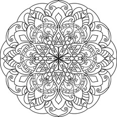 Oriental mystical pattern.Yoga mandala.Hand drawn illustration
