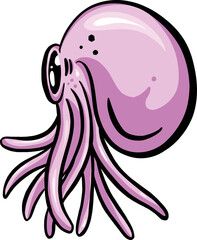 Octopus Squid Cartoon Mascot Logo Character in Vector