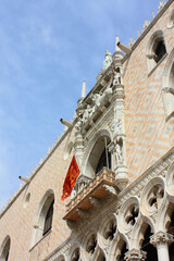 Fototapeta na wymiar Fragment of Doge's Palace in Venice, Italy 