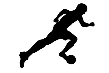 Black figure of a football player with a ball - 534061393