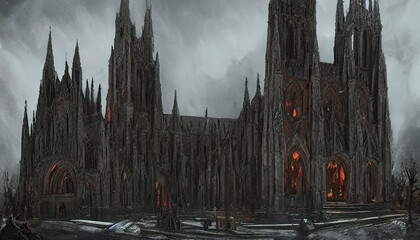 Gothic cathedral generated by AI