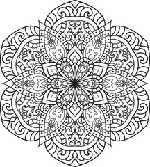Adult coloring page Mandala.Hand drawn illustration.ornament design for coloring page