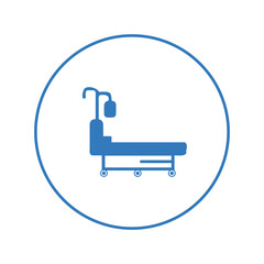 Hospital patient bed stretcher icon | Circle version icon |