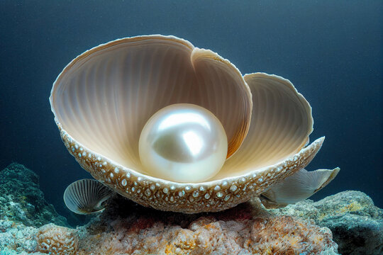 seashell with pearl