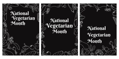 National Vegetarian Month, idea for poster, banner, flyer or postcard