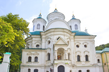 Fototapeta na wymiar Intercession Church at Pokrovskaya Street in Kyiv, Ukraine