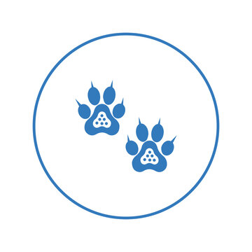 Animal paw walk footprints icon | Circle version icon |
