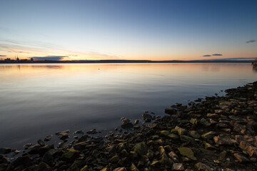 sunset over the river
