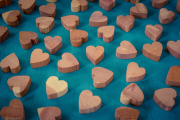 ハートのウッドブロッック背景