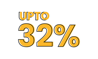 upto 32 percent typography sale vector, upto 32 percent vector