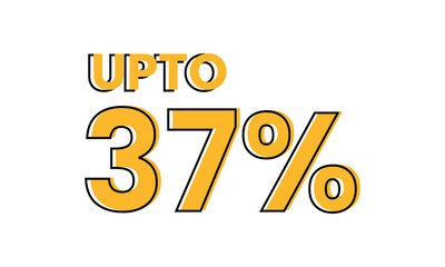 upto 37 percent typography sale vector, upto 37 percent vector
