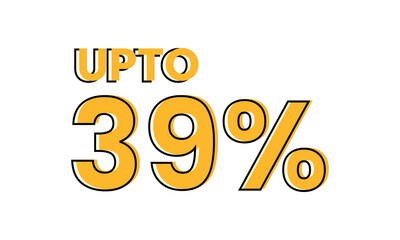 upto 39 percent typography sale vector, upto 39 percent vector