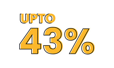 upto 43 percent typography sale vector, upto 43 percent vector