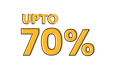 upto 70 percent typography sale vector, upto 70 percent vector