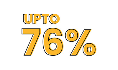upto 76 percent typography sale vector, upto 76 percent vector