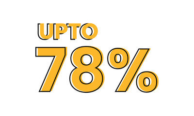 upto 78 percent typography sale vector, upto 78 percent vector