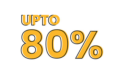 upto 80 percent typography sale vector, upto 80 percent vector