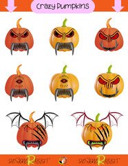Crazy Pumpkin Emojis, Different, Cheerful, Disgusting, Scary, Sweet, Unique Halloween Pumpkins