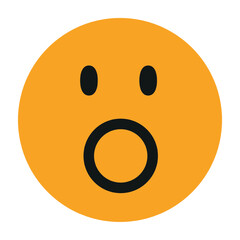 Shocked emoji in groovy style . Vector design icon