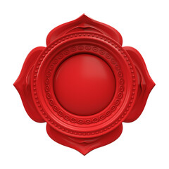 abstract red Muladhara chakra symbol, 3d modern illustration