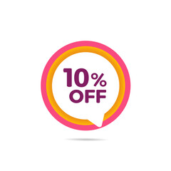 10% off, colorful balloon on white background with discount tag for promotion and offers