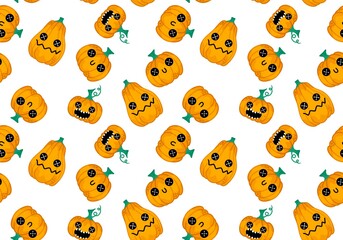 Obraz premium Halloween seamless pumpkins pattern for fabrics and wrapping paper and clothes print