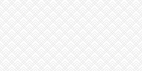 Vector geometric lines pattern. Abstract seamless texture with linear square grid, diamond shapes, rhombuses. Subtle modern light gray and white line background. Minimalist design for decor, print