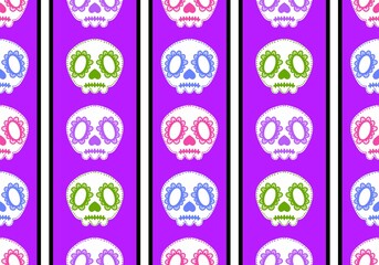 Halloween skulls seamless cartoon flower doodle pattern for wrapping paper and clothes print and kids and fabrics