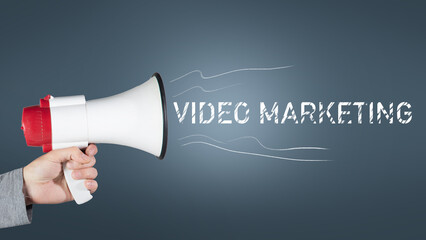 Megaphone and inscription video marketing