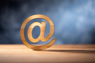 Wooden email symbol
