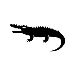 Animal wild life crocodile icon | Black Vector illustration |