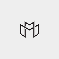 Elegant simple decorative M MM logo