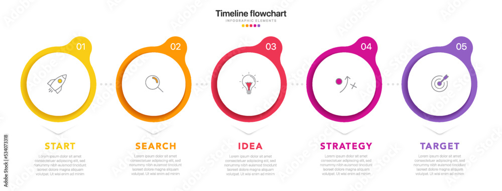 Poster timeline infographic design with 5 options or steps. infographics for business concept. can be used 