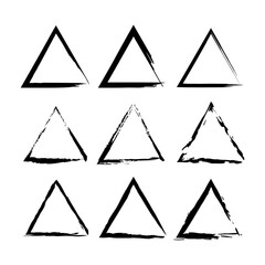 brush triangles. Concept art. Ink paint brush stain. Vector illustration. Stock image. 