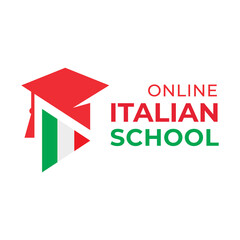 Fototapeta na wymiar Vector logo of the Italian language school
