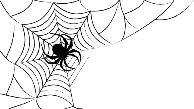 Spider and cobweb horror type without background.