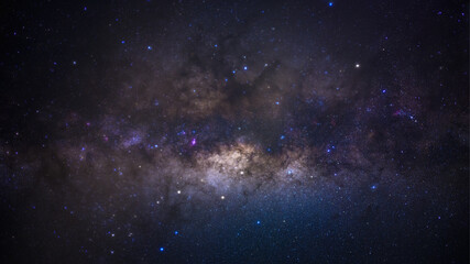 Fototapeta na wymiar close-up detail center the milky way in stars field