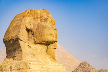 The Great Sphinx at the Great Pyramid complex in Giza.