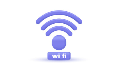 unique realistic wifi internet icon 3d isolated on background.Trendy and modern vector in 3d style.