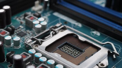 Processor slot of a desktop gaming motherboard circuit