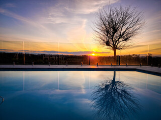 Sun set by the pool 01