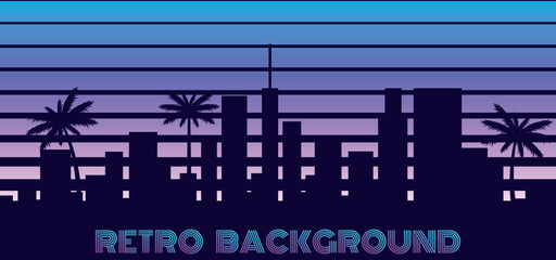 urban retro background in 80s style. vector illustration