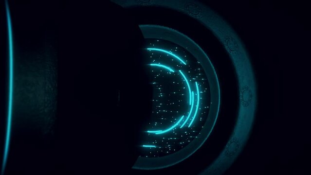 online futuristic security conceptual video with vault opening animation