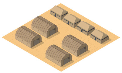 Army armed troop isometric armed military 3D illustration