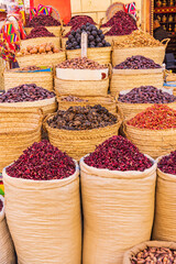 Dried herbs for sale at a market in Luxor.