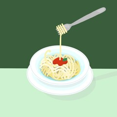 Piatto di spaghetti, pasta al pomodoro, cibo tipico italiano, pastasciutta, carboidrati, dieta mediterranea, cibo etnico, pasta al sugo, mangiare sano